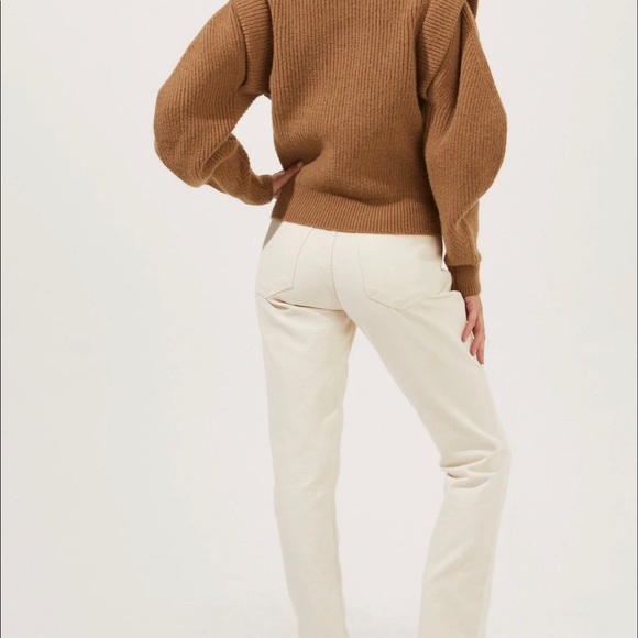 ASTR The Label Romina Statement Sleeve Knit Sweater Camel Brown Ribbed - Picture 5 of 10